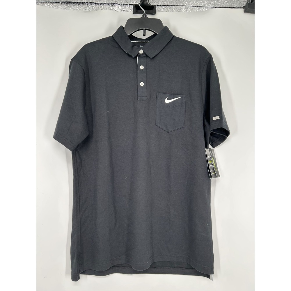 Nike Player Golf Polo Shirt Mens MT Medium Tall Dri Fit Pocket Black CU9860-010